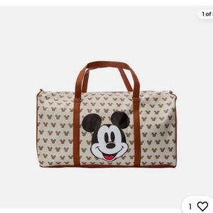Disney Mickey Mouse Tote Bag with Brown Accents